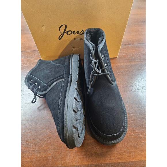 Jousen Milan Mens 13 Black Casual Ankle Chukka Alpine Style Suede Boot - Picture 7 of 12